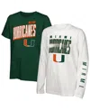 Outerstuff Preschool Miami Hurricanes Mix 3-in-1 Combo T-shirt Set In Green