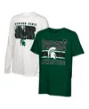 Outerstuff Big Boys And Girls Michigan State Spartans In The Mix T-shirt Combo Set In Green