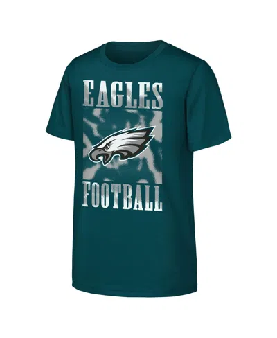 Outerstuff Kids' Big Boys And Girls Midnight Green Philadelphia Eagles Garage Hero T-shirt