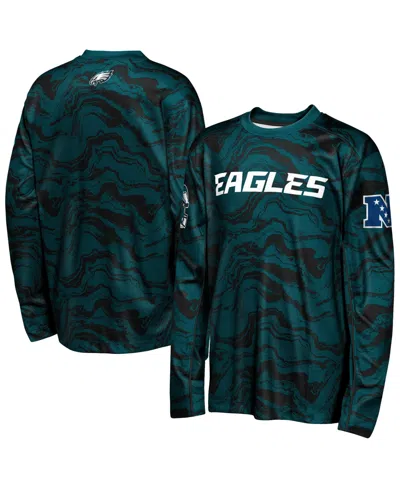 Outerstuff Kids' Big Boys' And Girls' Midnight Green Philadelphia Eagles Tailgate Performance Long- Sleeves T-shirt