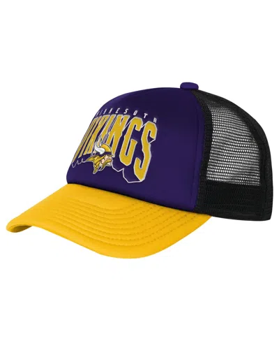 Outerstuff Kids' Big Boys And Girls Minnesota Vikings Handoff Foam Front Panel Trucker Hat In Blue