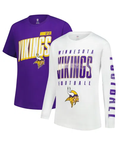Outerstuff Kids' Big Boys And Girls Minnesota Vikings The Mix Combo T-shirt Set In Purple