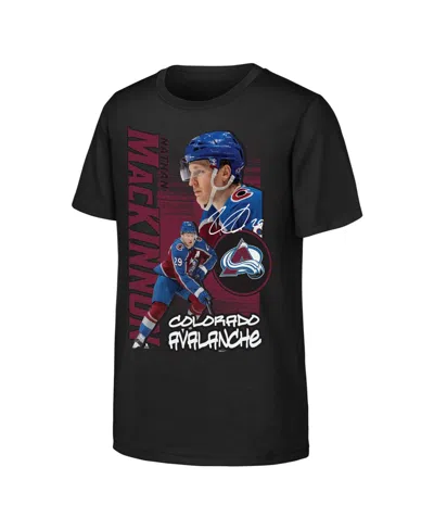 Outerstuff Kids' Big Boys And Girls Nathan Mackinnon Black Colorado Avalanche Playmaker T-shirt