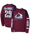 Outerstuff Big Boys And Girls Nathan Mackinnon Burgundy Colorado Avalanche Best Defense Name Number Crewneck Sw In Burgundy