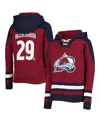 Outerstuff Big Boys And Girls Nathan Mackinnon Burgundy Colorado Avalanche Must-have V-neck Name Number Pullove In Burgundy