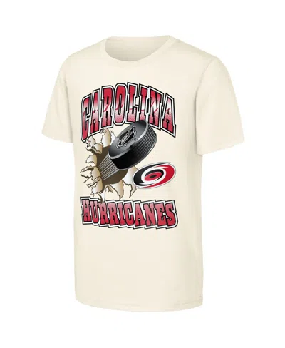 Outerstuff Kids' Big Boys And Girls Natural Carolina Hurricanes Breakout T-shirt In Neutral