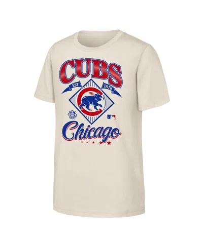 Outerstuff Kids' Big Boys And Girls Natural Chicago Cubs Triple Hit T-shirt In Brown