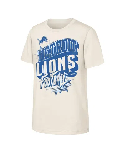 Outerstuff Kids' Big Boys And Girls Natural Detroit Lions Action Comic T-shirt In Gray
