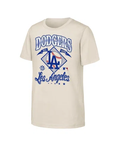 Outerstuff Big Boys And Girls Natural Los Angeles Dodgers Triple Hit T-shirt In Neutral