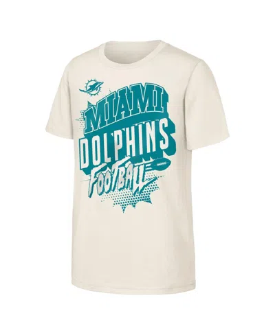 Outerstuff Kids' Big Boys And Girls Natural Miami Dolphins Action Comic T-shirt In Neutral