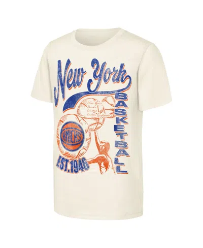 Outerstuff Kids' Big Boys And Girls Natural New York Knicks Ticket Stub T-shirt In White