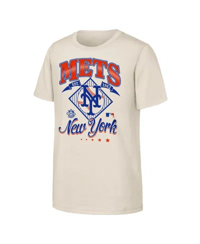 Outerstuff Big Boys And Girls Natural New York Mets Triple Hit T-shirt In Neutral