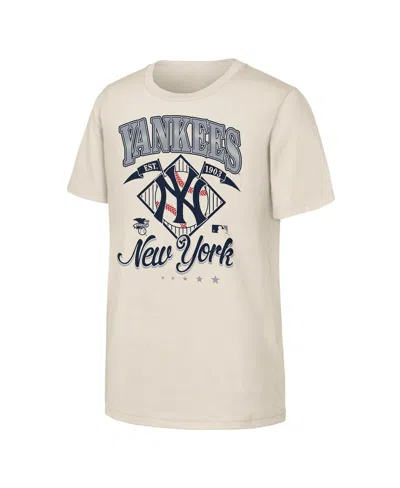 Outerstuff Kids' Big Boys And Girls Natural New York Yankees Triple Hit T-shirt In Gray