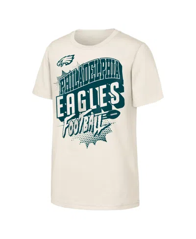 Outerstuff Kids' Big Boys And Girls Natural Philadelphia Eagles Action Comic T-shirt In Neutral