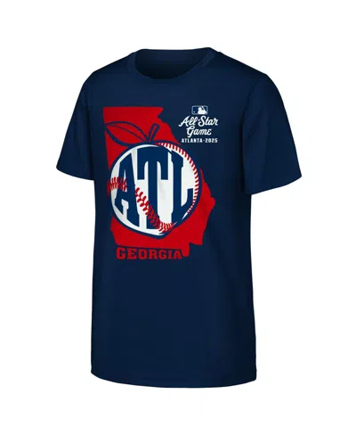 Outerstuff Kids' Big Boys And Girls Navy 2025 Mlb All-star Game Peach State T-shirt In Blue