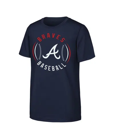 Outerstuff Kids' Big Boys And Girls Navy Atlanta Braves Golden Glove T-shirt