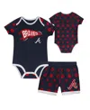 Outerstuff Baby Boys And Girls 2-piece Navy Detroit Tigers On Deck Diaper Cover Set In Black