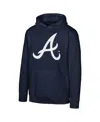 Outerstuff Big Boys And Girls Navy Atlanta Braves Primary Logo Pullover Hoodie In Navy