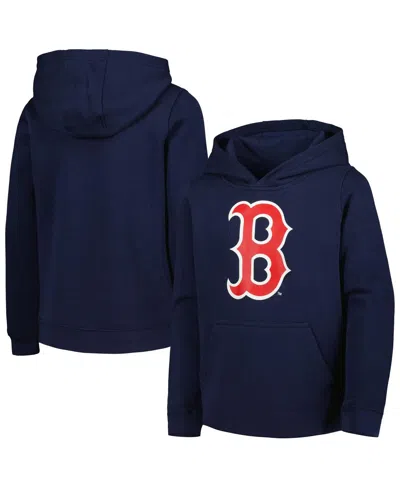 Outerstuff Kids' Big Boys And Girls Navy Boston Red Sox Team Primary Logo Pullover Hoodie