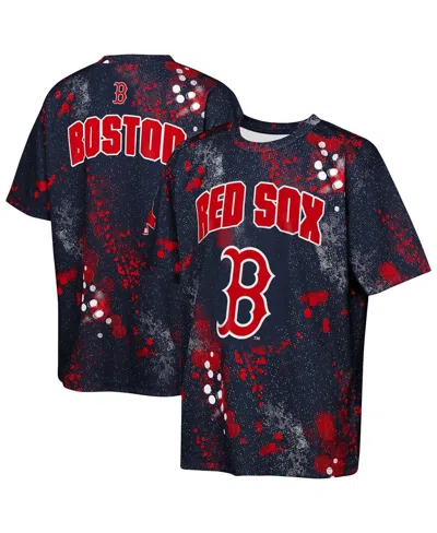 Outerstuff Kids' Big Boys And Girls Navy Boston Red Sox Y2 Tech Stadium Lights T-shirt In Black