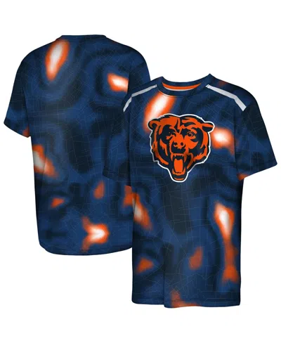 Outerstuff Kids' Big Boys And Girls Navy Chicago Bears End Zone Dri-tek T-shirt In Blue