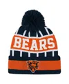 Outerstuff Big Boys And Girls Navy Chicago Bears Go Fast Cuffed With Pom Knit Hat In Black