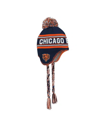 Outerstuff Kids' Big Boys And Girls Navy Chicago Bears Jacquard Tassel With Pom Knit Hat In Multi