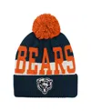 Outerstuff Big Boys And Girls Navy Chicago Bears Modern Fan Cuffed Knit With Pom Hat In Multi