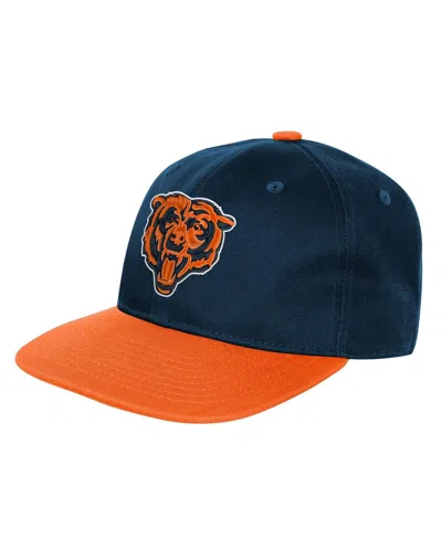 Outerstuff Kids' Big Boys And Girls Navy Chicago Bears True Retro Adjustable Hat In Black