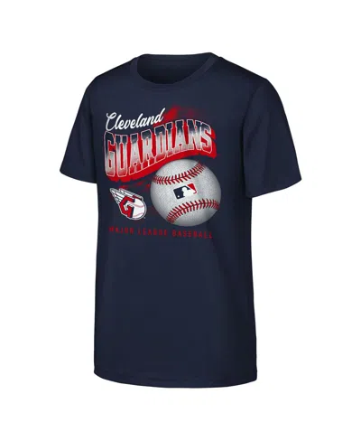 Outerstuff Kids' Big Boys And Girls Navy Cleveland Guardians Outta Here T-shirt In Blue