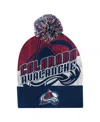 Outerstuff Big Boys And Girls Navy Colorado Avalanche New Edge Cuffed With Pom Knit Hat In Blue