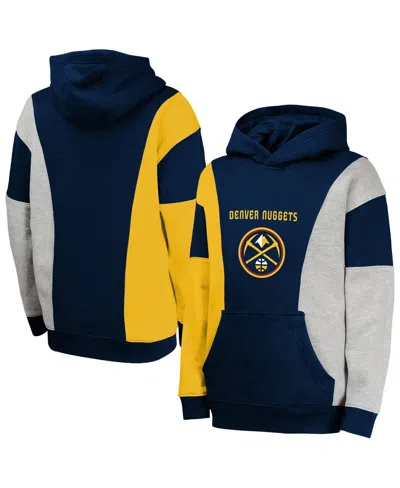 Outerstuff Kids' Big Boys And Girls Navy Denver Nuggets Ace In The Hole Pullover Hoodie