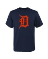 Outerstuff Big Boys And Girls Navy Detroit Tigers Logo Primary Team T-shirt In Navy