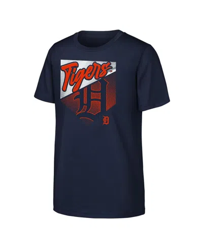 Outerstuff Kids' Big Boys And Girls Navy Detroit Tigers Prime Plate T-shirt In Black
