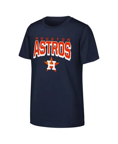 Outerstuff Kids' Big Boys And Girls Navy Houston Astros On The Block T-shirt In Blue