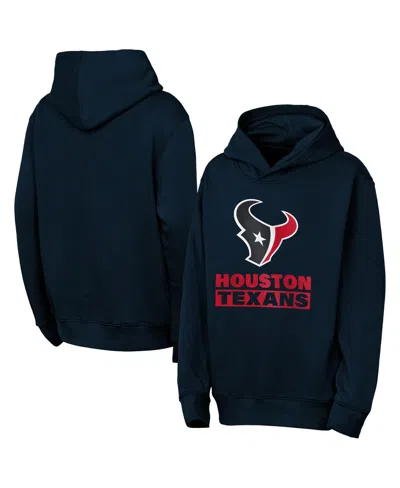 Outerstuff Kids' Big Boys And Girls Navy Houston Texans Back To Basics Hoodie In Blue