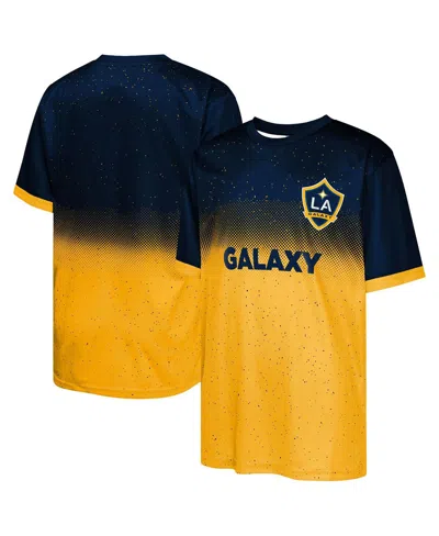 Outerstuff Kids' Big Boys And Girls Navy La Galaxy Stalwart Defender T-shirt In Yellow