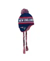 Outerstuff Big Boys And Girls Navy New England Patriots Jacquard Tassel Knit With Pom Hat In Blue
