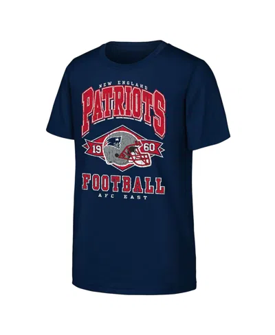 Outerstuff Kids' Big Boys And Girls Navy New England Patriots Kick Off T-shirt In Blue