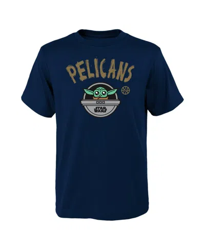 Outerstuff Kids' Big Boys' And Girls' Navy New Orleans Pelicans Star Wars The Child T-shirt