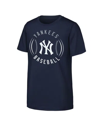 Outerstuff Kids' Big Boys And Girls Navy New York Yankees Golden Glove T-shirt In Blue