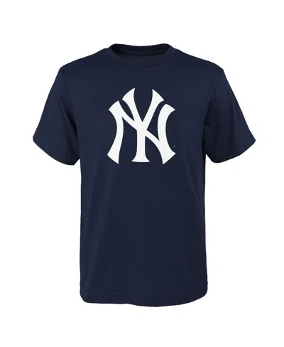 Outerstuff Kids' Big Boys And Girls Navy New York Yankees Logo Primary Team T-shirt