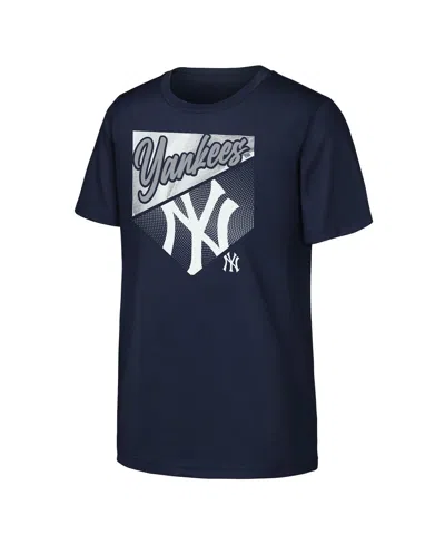 Outerstuff Kids' Big Boys And Girls Navy New York Yankees Prime Plate T-shirt In Blue