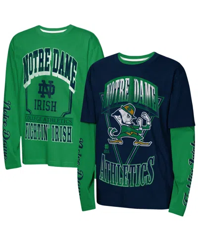 Outerstuff Kids' Big Boys' And Girls' Navy Notre Dame Fighting Irish Combo T-shirt Set