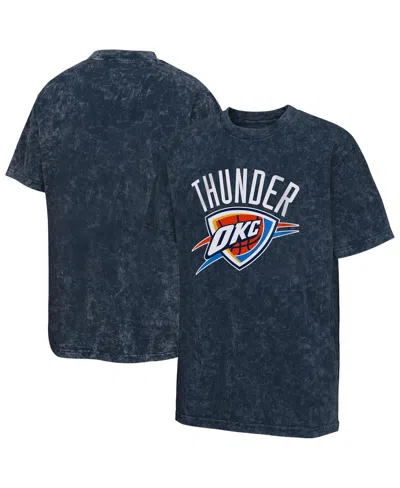 Outerstuff Kids' Big Boys And Girls Navy Oklahoma City Thunder Rugged Defense T-shirt In Blue