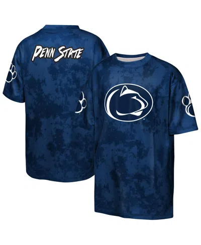 Outerstuff Kids' Big Boys' And Girls' Navy Penn State Nittany Lions Off-side Sublimated T-shirt In Blue