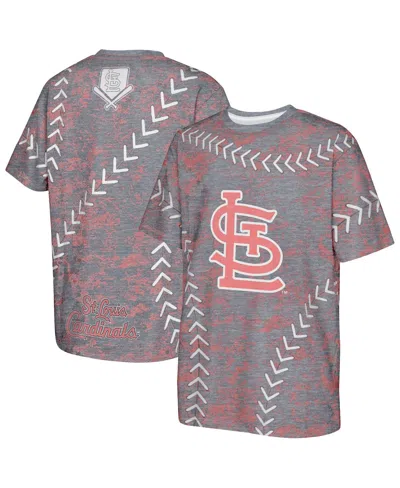 Outerstuff Kids' Big Boys And Girls Navy St. Louis Cardinals Slide Score Bold T-shirt In Gray
