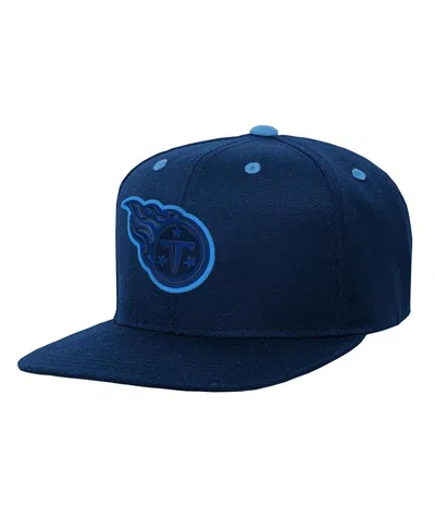 Outerstuff Kids' Big Boys And Girls Navy Tennessee Titans Team Color Pop Flat Brim Snapback Hat In Blue