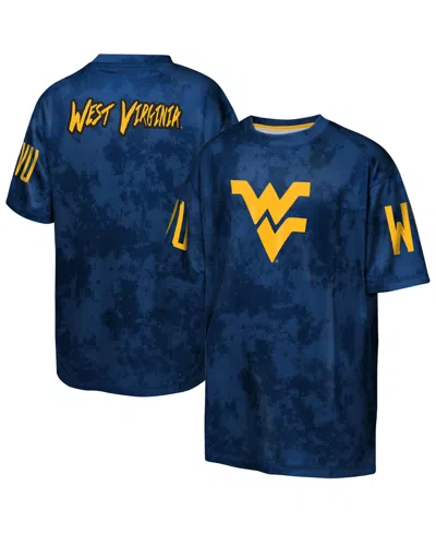 Outerstuff Kids' Big Boys' And Girls' Navy West Virginia Mountaineers Off-side Sublimated T-shirt In Blue