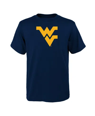 Outerstuff Kids' Big Boys And Girls Navy West Virginia Mountaineers Primary Logo T-shirt